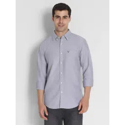 American Eagle Men Grey Slim Fit Solid Oxford Button-Up Shirt-picture-13