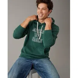 american eagle Men Typographic Print Regular Fit Hooded Sweatshirt-picture-22