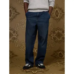 American Eagle Navy Cotton Loose Fit Jeans-picture-34