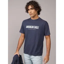 American Eagle Navy Cotton Regular Fit Printed T-Shirt-picture-24
