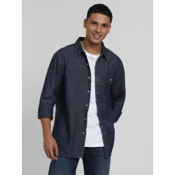 American Eagle Navy Cotton Regular fit Solid Shirt-picture-34