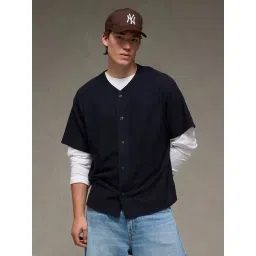 American Eagle Navy Cotton Regular Fit T-Shirt-picture-40