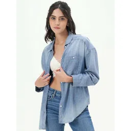 American Eagle Outfitters Blue Cotton Shirt-picture-23