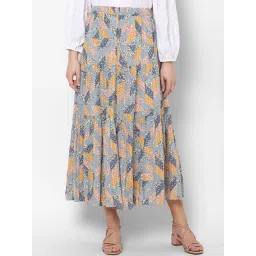 American Eagle Outfitters Blue Printed Below Knee Skirt image 1