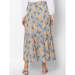 American Eagle Outfitters Blue Printed Below Knee Skirt image 2
