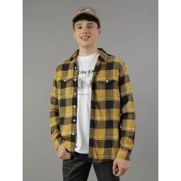 American Eagle Outfitters Yellow Cotton Regular Fit Checks Shirt-picture-18