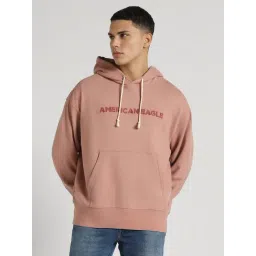 American Eagle Peach Cotton Relaxed Fit Printed Hooded Sweatshirt-picture-43