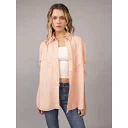 American Eagle Peach Regular Fit Shirt-picture-31