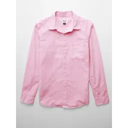 American Eagle Pink Cotton Regular fit Solid Shirt-picture-36