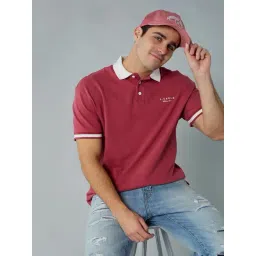 American Eagle Red Cotton Regular Fit Embroidered Polo T-Shirt-picture-15
