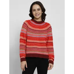 American Eagle Red Regular Fit Printed Sweater-picture-11