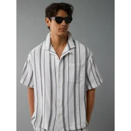 American Eagle White Cotton Regular fit Stripes Shirt-picture-34