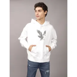 American Eagle White Regular Fit Printed Hooded Sweatshirt-picture-23