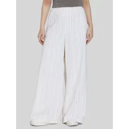 American Eagle White Regular Fit Striped Trousers-picture-27