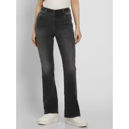 American Eagle Women Black Next Level Low-Rise Kick Bootcut Jeans-picture-10