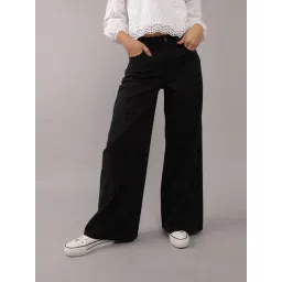 American Eagle Women's Black Stretch Ultra Wide-Leg Super High-Waisted Pant-picture-17