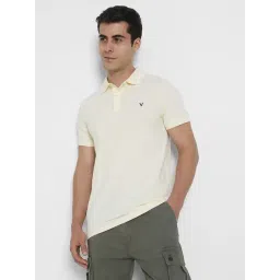 American Eagle Yellow Cotton Slim fit Solid Polo T-Shirt-picture-24