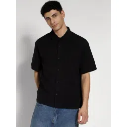 american eagle outfitters American Eagle Black Cotton Regular Fit Shirt-picture-38