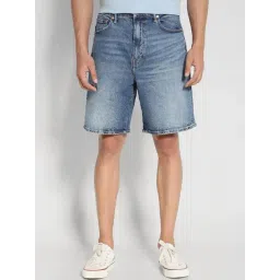 american eagle outfitters American Eagle Blue Cotton Regular Fit Denim Shorts-picture-10