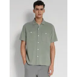 american eagle outfitters American Eagle Green Cotton Regular Fit Shirt-picture-40