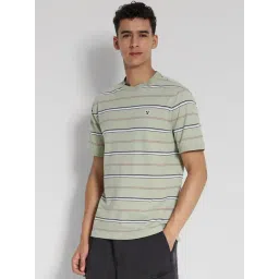 american eagle outfitters American Eagle Green Cotton Regular Fit Striped T-Shirt-picture-13
