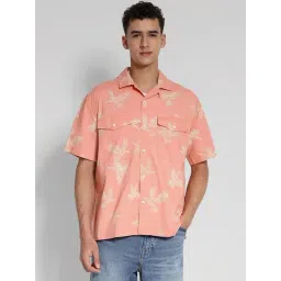 american eagle outfitters American Eagle Peach Cotton Regular Fit Printed Shirt-picture-19