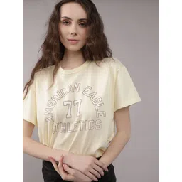 AMERICAN EAGLE OUTFITTERS American Eagle Printed Drop-Shoulder Sleeves Cotton T-shirt-picture-30