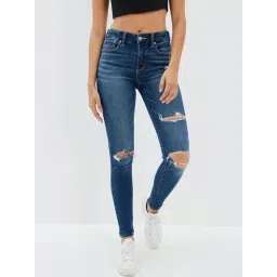 American Eagle Outfitters Blue Cotton Distressed Jeggings-picture-27