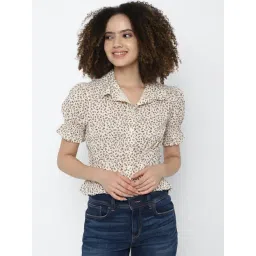 American Eagle Outfitters Brown Cotton Floral Print Button-Up Shirt-picture-30