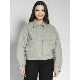 American Eagle Outfitters Green Cotton Quilted Jacket-picture-41