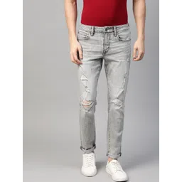 AMERICAN EAGLE OUTFITTERS Men Grey Regular Fit Highly Distressed Stretchable Jeans-picture-28