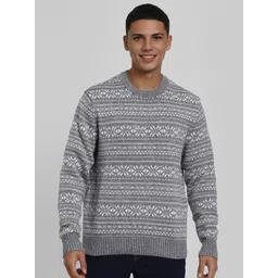 AMERICAN EAGLE OUTFITTERS Men Printed Fair Isle Pullover Sweater-picture-37