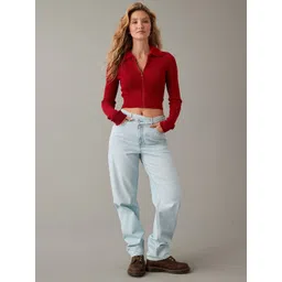 AMERICAN EAGLE OUTFITTERS Mock Collar Long Sleeves Cropped Sweater-picture-24