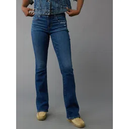 AMERICAN EAGLE OUTFITTERS Next Level Women Bootcut Mid-Rise Low Distress Heavy Fade Jeans-picture-40