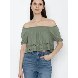 American Eagle Outfitters Olive Regular Fit Crop Top-picture-44