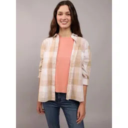 American Eagle Outfitters Peach Chequered Shirt-picture-33