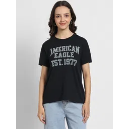 AMERICAN EAGLE OUTFITTERS Typography Printed Drop-Shoulder Sleeves Cotton T-shirt-picture-31