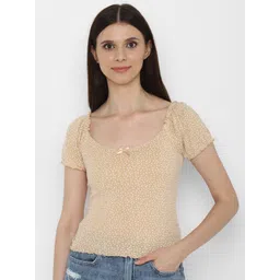 AMERICAN EAGLE OUTFITTERS Women Beige Slim Fit T-shirt-picture-16