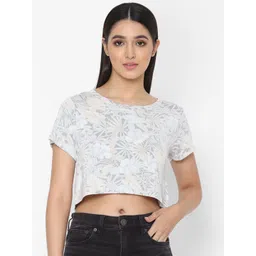 AMERICAN EAGLE OUTFITTERS Women Black & Green Tropical Printed T-shirt-picture-27