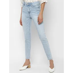 AMERICAN EAGLE OUTFITTERS Women Blue High-Rise Heavy Fade Stretchable Jeans-picture-21