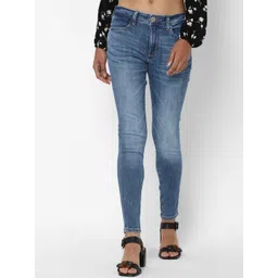 AMERICAN EAGLE OUTFITTERS Women Blue Slim Fit Mildly Distressed Heavy Fade Stretchable Jeans-picture-11