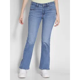 AMERICAN EAGLE OUTFITTERS Women Bootcut Mid-Rise Light Fade Stretchable Jeans-picture-39