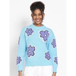 AMERICAN EAGLE OUTFITTERS Women Floral Printed Round Neck Pullover Sweater-picture-23