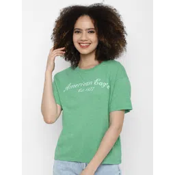 AMERICAN EAGLE OUTFITTERS Women Green Typography Printed Cotton T-shirt-picture-11