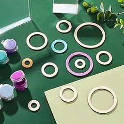 American Elm 100 Piece Wooden Ring Set 5 Size Unfinished MDF Circles for DIY Jewelry, Crafts & Home Decor-picture-14