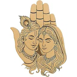 American Elm Radha Krishna MDF Cutout Pre Marked Wooden Hand Design for Wall Decor DIY Painting & Spiritual Craft-picture-19