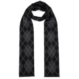 american trends Mens Winter Warm Cashmere Scarf Plaid Tassel Scarf for Men Soft Long Cotton Scarves, Z Black & Grey Diamond3, One Size image 2
