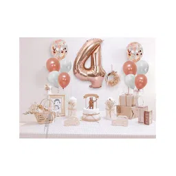 AMFIN  4 Number Foil Balloon Combo With Confetti & Metallic Balloons Bouquet for Birthday  Party Decorations Item Rose Gold - Pack Of 11-picture-19