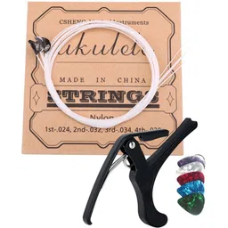 amg music Ukulele String Set with Guitar Capo Nylon Strings for Soprano, Concert, Tenor Concert Ukelele Strings-picture-19