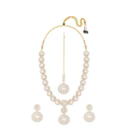 AMI Gold-Plated American Diamond Studded Jewellery Set-picture-39